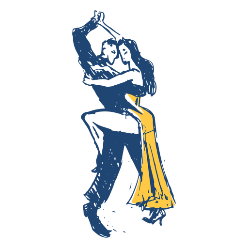 Ikone des argentinischen Tango-Tanzpaares PNG-Design