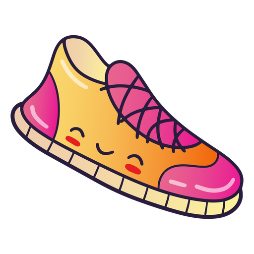 Kawaii colorful sneaker PNG Design