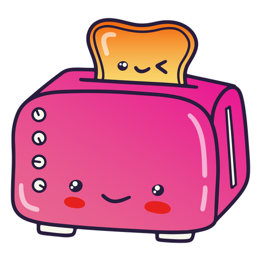 Cute vintage pink bread toaster PNG Design