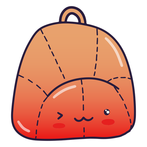 Kawaii mochila laranja piscando Desenho PNG