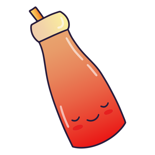 Cute smiling red juice with straw PNG Design