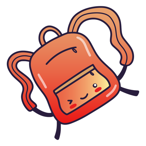 School kawaii backpack PNG Design