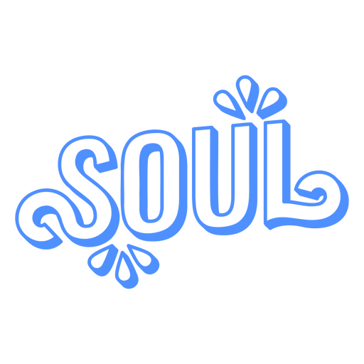 Palavra de alma em tom azul Desenho PNG
