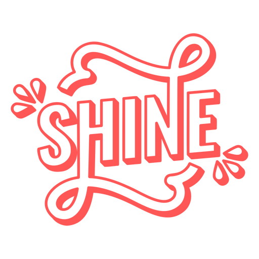 Red lettering shine word PNG Design