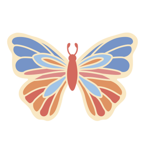 Mariposa en colores pastel Diseño PNG