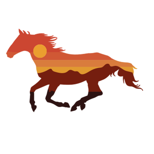 Horse-shaped desert landscape PNG Design