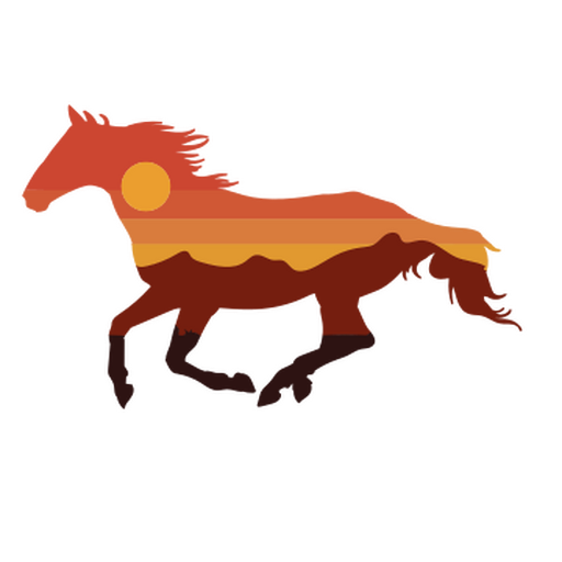 Paisagem do deserto em forma de cavalo Desenho PNG