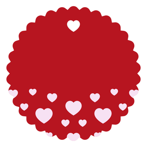 Valentine's Day hearts label  PNG Design