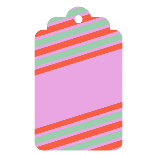 Etiqueta morada con rayas navideñas Diseño PNG