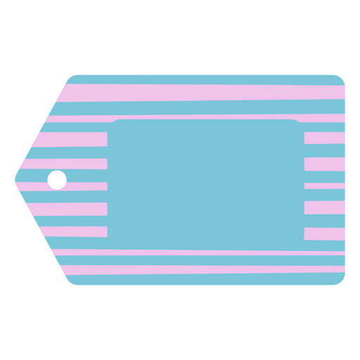 Blue label with pink stripes PNG Design