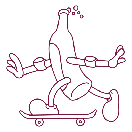 Skateboarding animiertes Bier PNG-Design