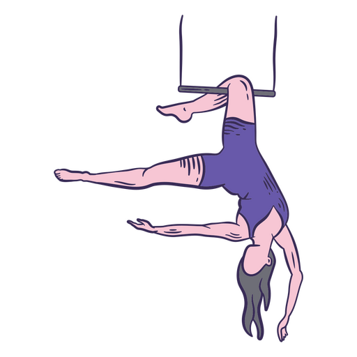 Trapeze artist in purple costume PNG Design