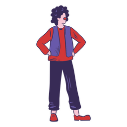 Man dressed as a clown PNG Design