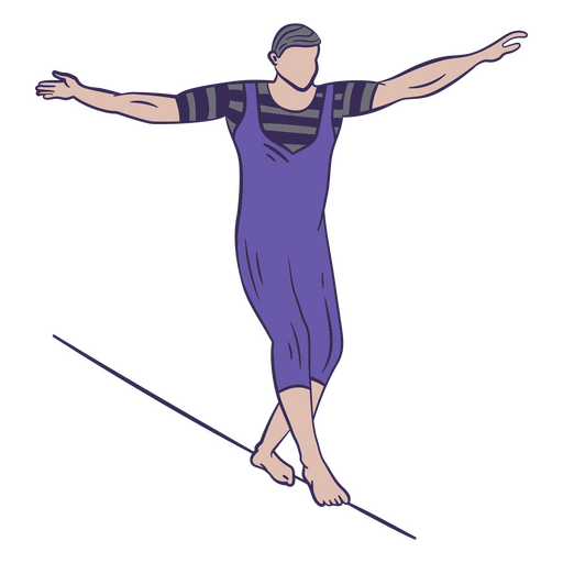 Male tightrope walker PNG Design