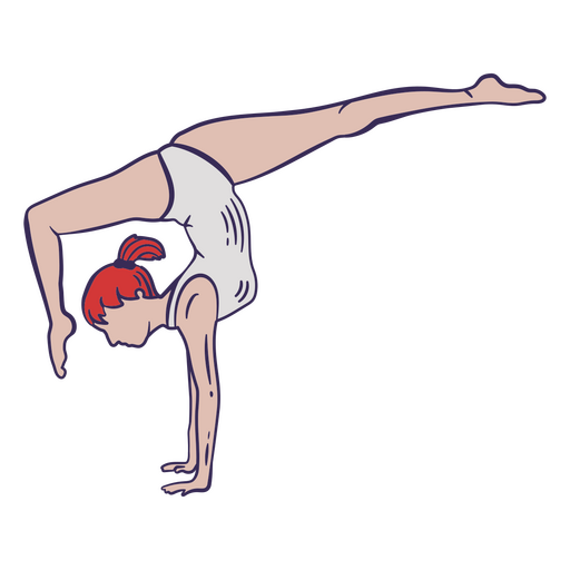 Gymnast performing acrobatics PNG Design