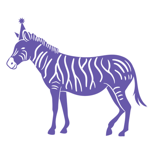 Purple circus zebra PNG Design
