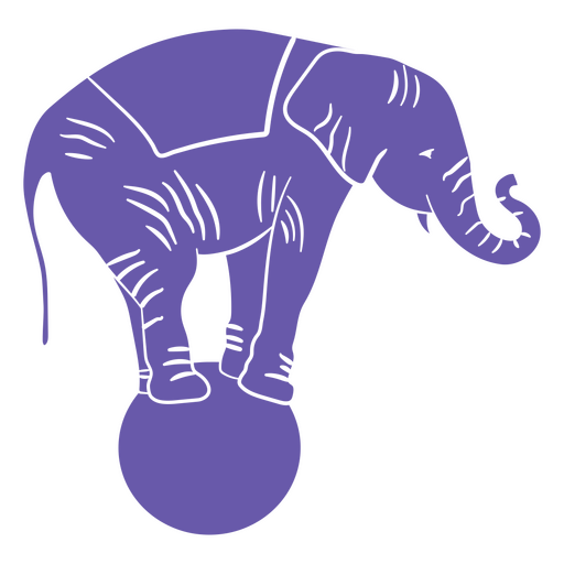 Elephant performing on ball PNG Design