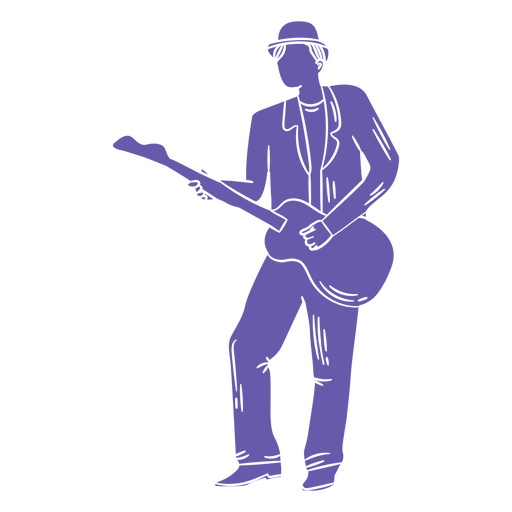 Musician playing his guitar PNG Design