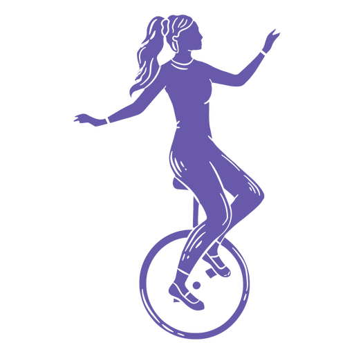 Female unicyclist PNG Design