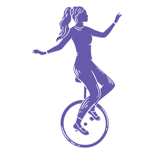monociclista feminina Desenho PNG