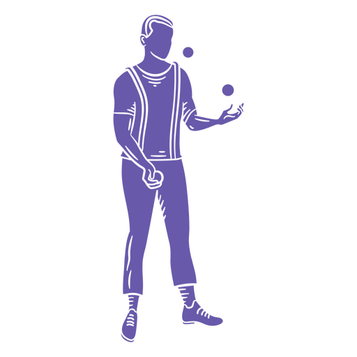 Male juggler drawing PNG Design