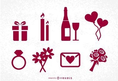 St Valentinstag Icons Set
