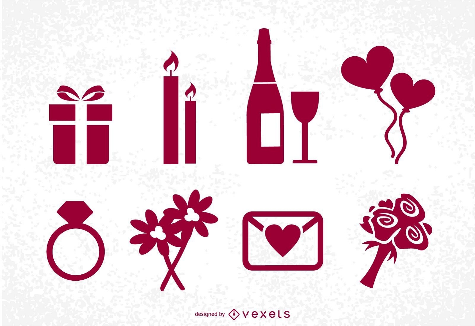 Conjunto de ícones de São Valentim