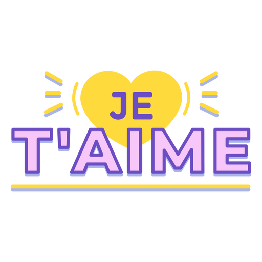 Je t'aime pastel vinyl PNG Design