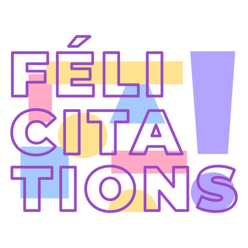 Félicitatons pastel vinyl PNG Design