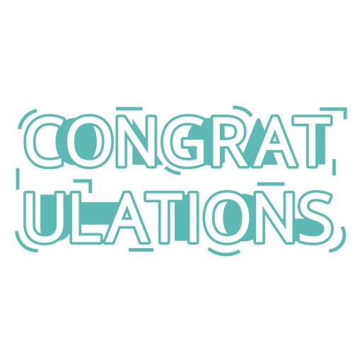 Congratulations quote color stroke PNG Design