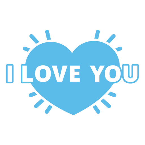 I love you flat vinyl PNG Design