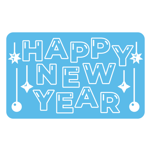 Happy new year flat vinyl PNG Design