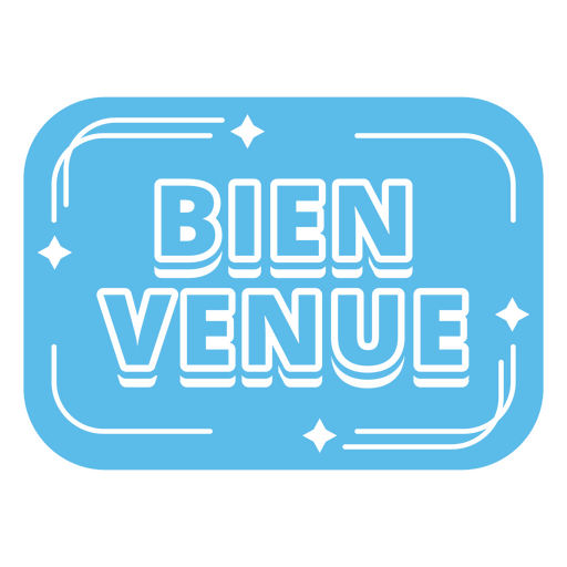 Bien venue flat vinyl PNG Design