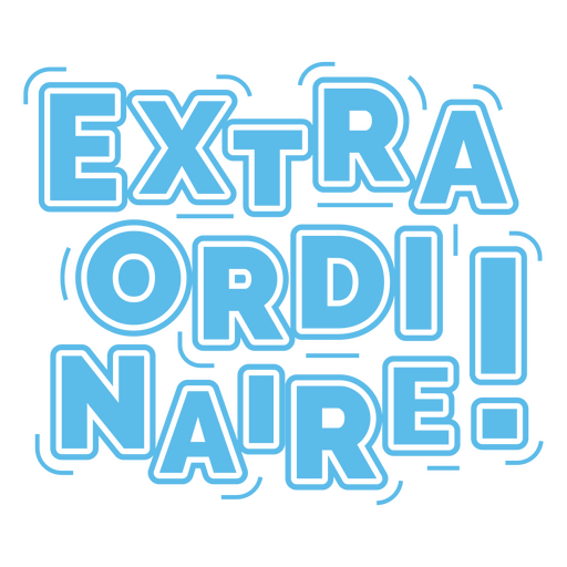 The word extraordinaire in blue PNG Design