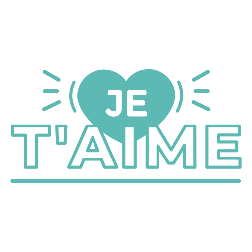 Je taime design Desenho PNG