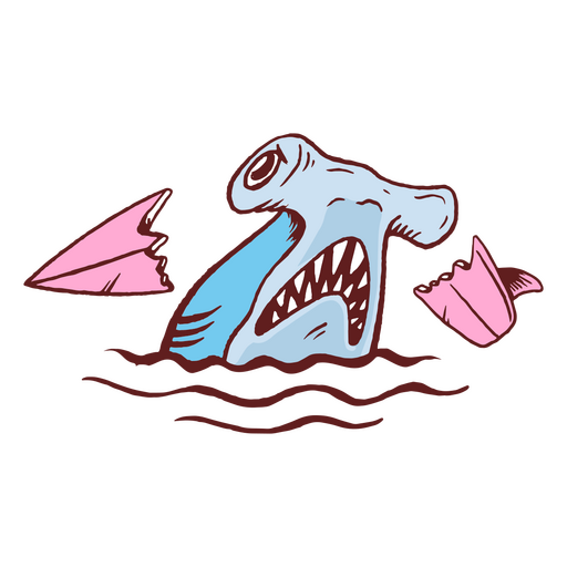 Hammerhai, der Surfbrett bricht PNG-Design