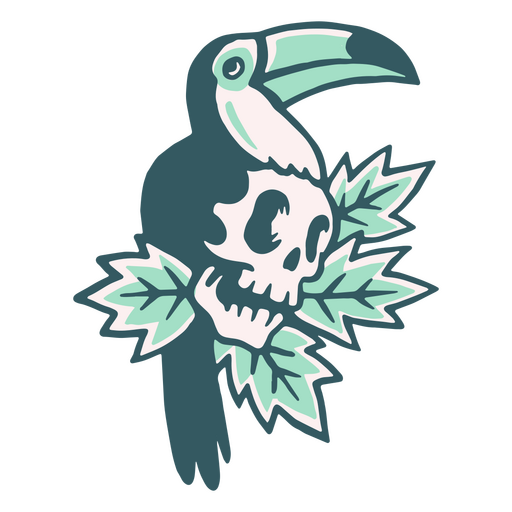 tucán tropical con calavera Diseño PNG