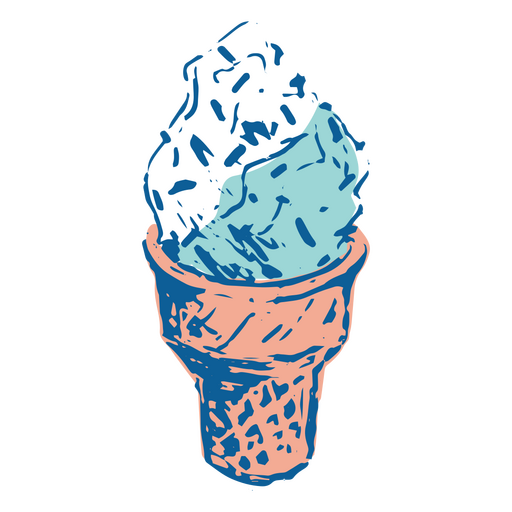 Cono de helado azul Diseño PNG
