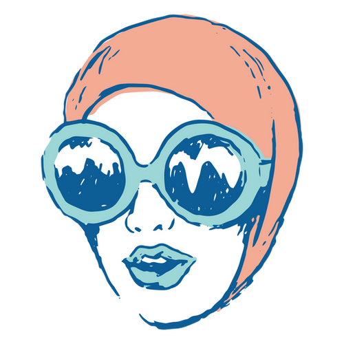 Woman s Face With Big Vintage Glasses PNG SVG Design For T Shirts