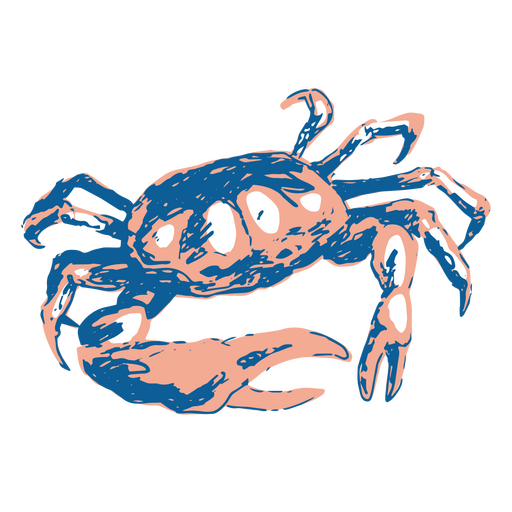 Big red and blue crab PNG Design