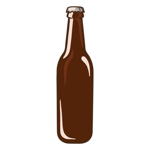 Botella marrón de cerveza descorchada Diseño PNG