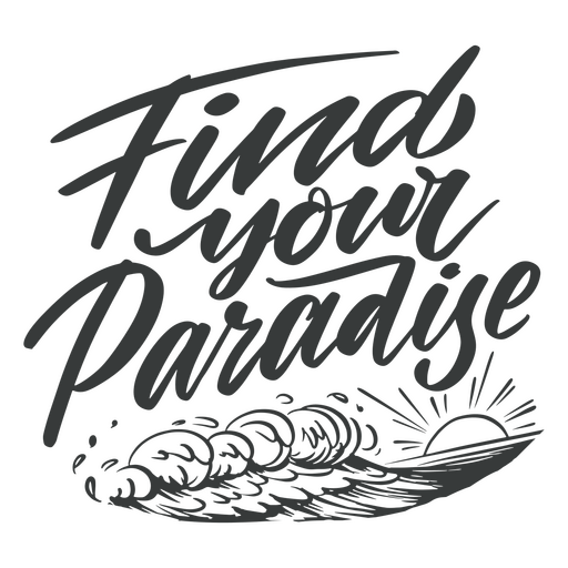Paradise summer lettering PNG Design