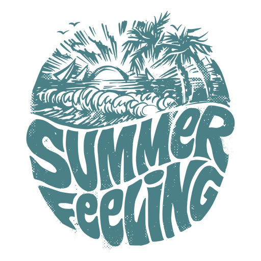 Summer sunset lettering PNG Design