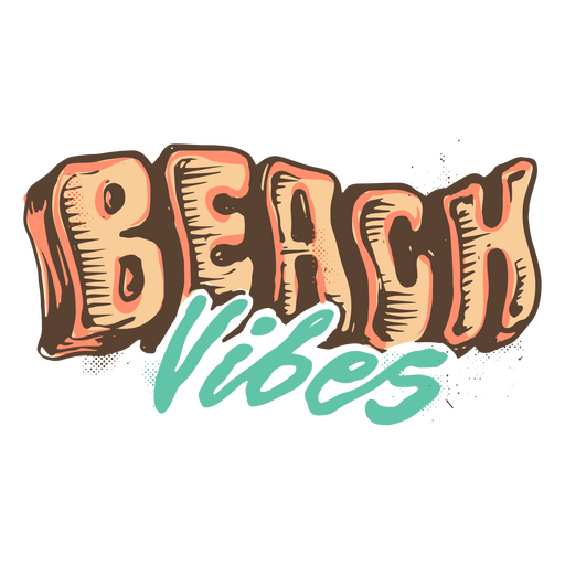 Letras de vibraciones de playa retro Diseño PNG