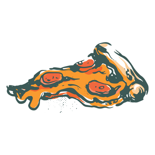 Ilustración de rebanada de pizza de pepperoni Diseño PNG
