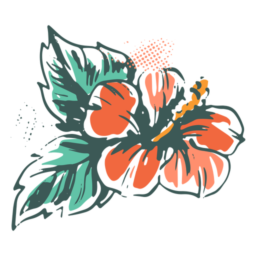 Ilustraci?n de flor roja hawaiana Diseño PNG