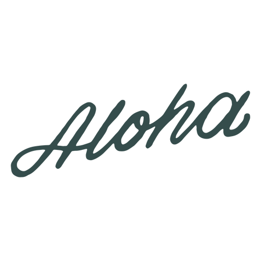 aloha simple en letras negras Diseño PNG