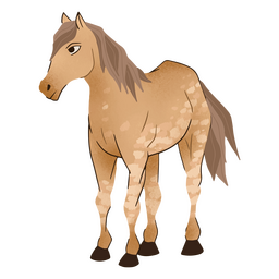 Animiertes hellbraunes stehendes Pferd PNG-Design