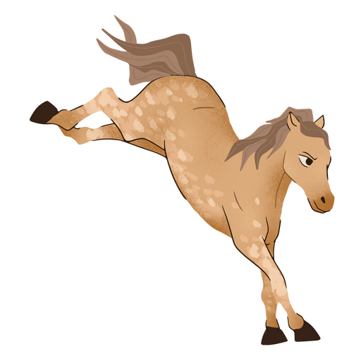 Cavalo marrom claro pulando Desenho PNG