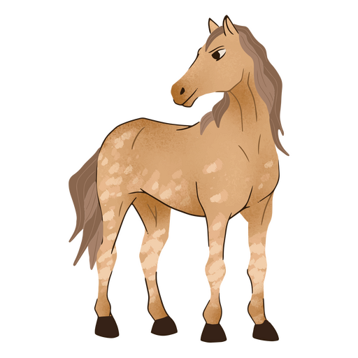 Cavalo marrom claro olhando para tr?s Desenho PNG